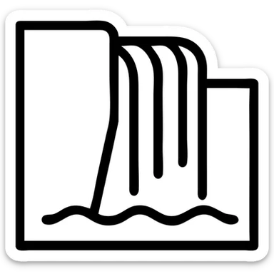 water falling from the cliff sticker