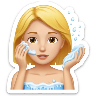 A women washing her face sticker