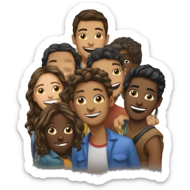 Grupo de jóvenes  sticker