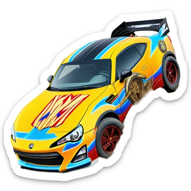 Linda Carter’s Wonder Woman Long wheelbase widened ground effects Scion FR-S off road desert race car sticker