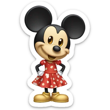 Mickey with dress sticker