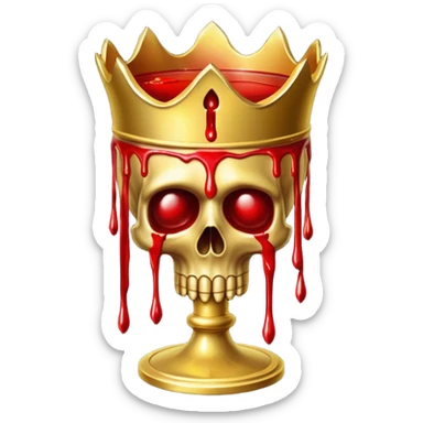 A creepy holy grail in the style of your bleeding skull art. sticker