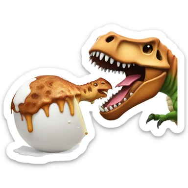 Melting snowman being eaten by a dinosaur  sticker