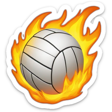 volleyball on fire sticker