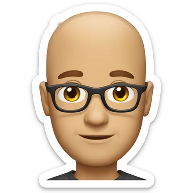 a bald man puttin on a wig sticker