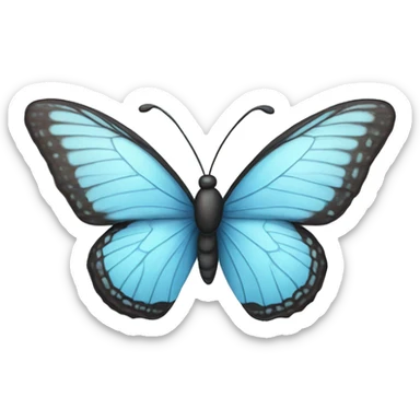 Baby blue butterfly flying sticker