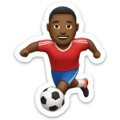 fat soccer player running sticker