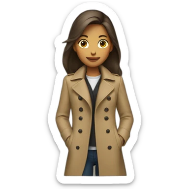 Two girls  shoulders riding in one trench coat sticker