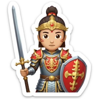 chinese ancient warrior sticker