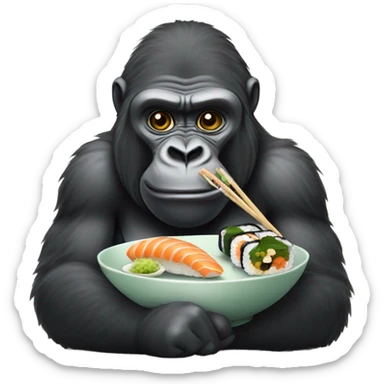Gorilla eating sushi sticker
