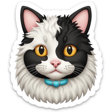Cat black and white like a cow sticker