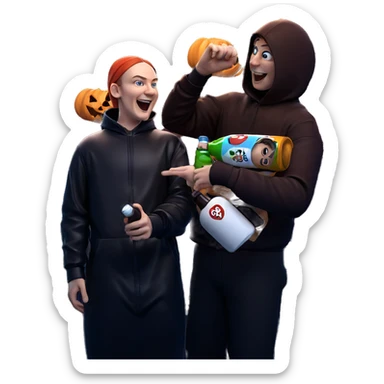 halloween boy with bottle sticker