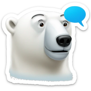 Polar bear with a thought bubble sticker