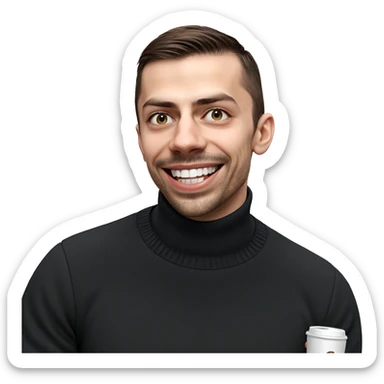 smiling guy in black sweater sticker
