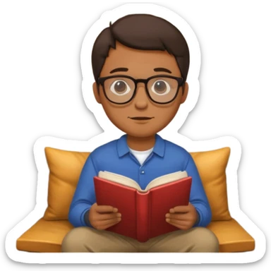 hot man sitting in basement reading sticker