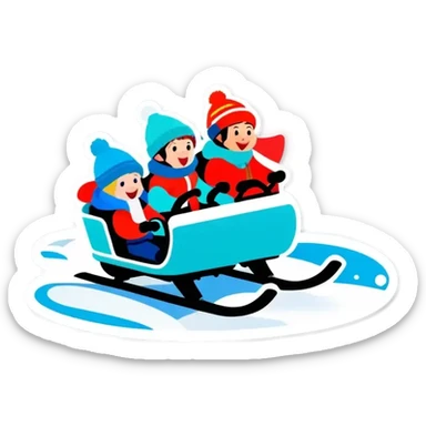 A group that drives Schneemobil in the winter sticker