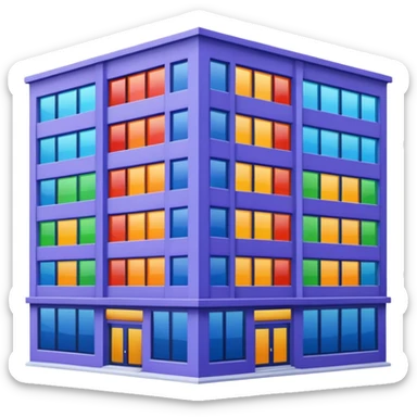 I want a 7 storey building with 7 chakras colour. Starting with violet, indigo, blue, green, yellow, orange , red sticker