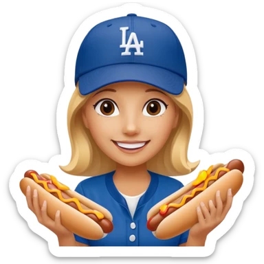 Girl at los Angeles dodgers game sticker