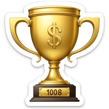 money trophy with 10B on it elite  sticker