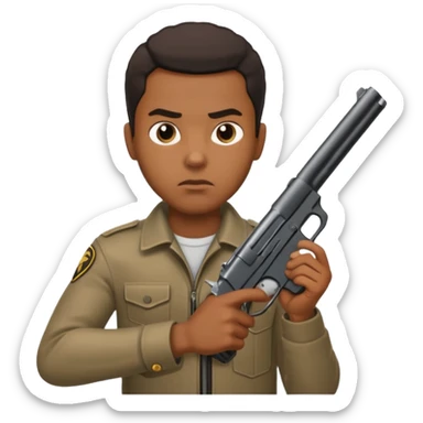 black guy with gun sticker