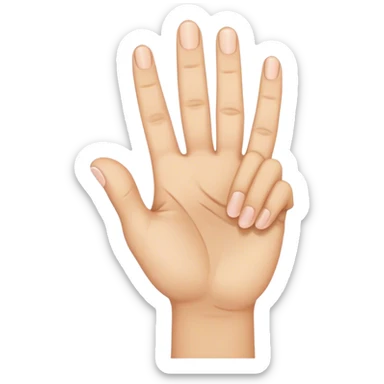 Hand emoji with the thumb and index finger making a circle, middle and ring finger crossed, and pinky finger just out sticker