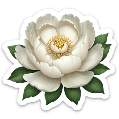 white peony flower single bloom sticker