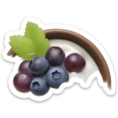 Greek yogurt bowl with blueberries, grapes and oatmeals sticker