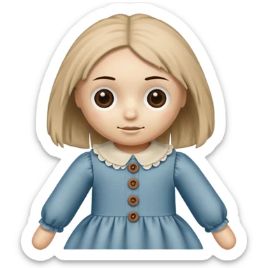 rag doll with button eyes sticker