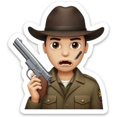 Gun in the mouth sticker