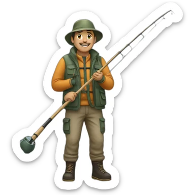 man fishing sticker