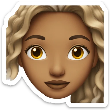Mixed girl with long balayage hair sticker