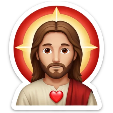 Jesus Christ with heart sticker