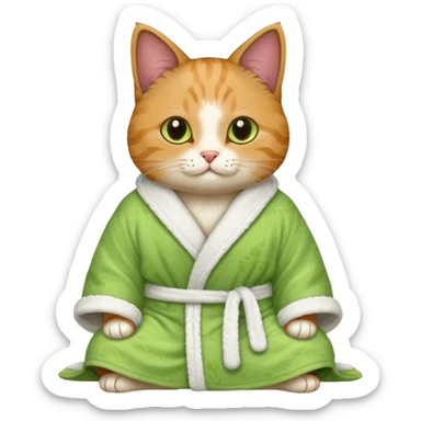 I want a CAT whit a macha on her paw and i want her to ne wearing a bath rope sticker