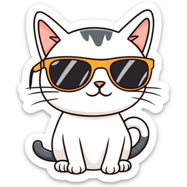 Cat with sunglasses sticker