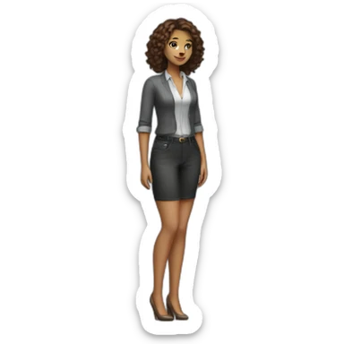 sexy work appropriate girl (full body) sticker