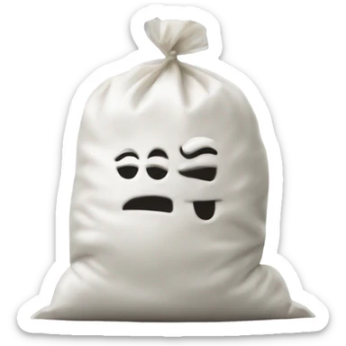 Plastic bag of flour that says blow on it  sticker