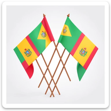 glossy 3D emoji style São João festival flags, minimalist, #00C7B4, arranged symmetrically, clean white background, eye-level, cool white studio lighting, realistic depth sticker