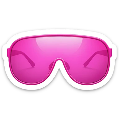 oversized bold pink shield sunglasses, maximum thickness, dramatic Y2K design sticker