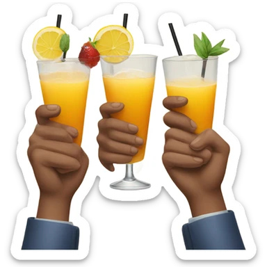 Three cocktails in hands sticker