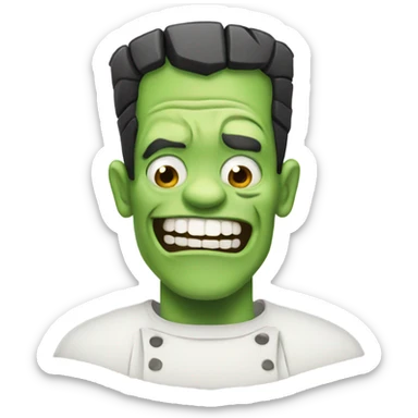 Frankenstein laughing sticker