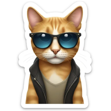 Cat with sunglasses sticker