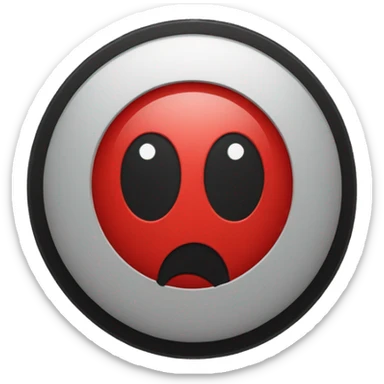 a black and red rectangle with a medium sized yellow circle in the middle sticker