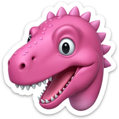 pink dinosaur head sticker