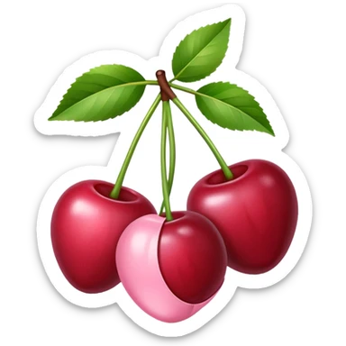 cherries with light pink bow sticker
