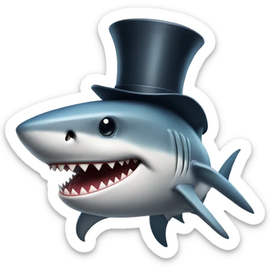 shark with a tophat sticker