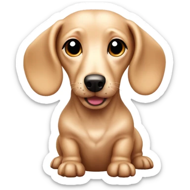 cream dachshund sticker