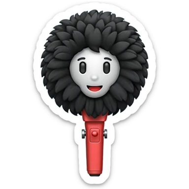 boom fluffy microphone sticker