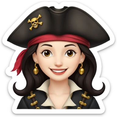 captain hook female dark hair sticker