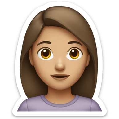 brown haired girl with brown eyes sticker