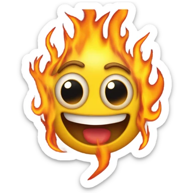 Smiley face on fire sticker